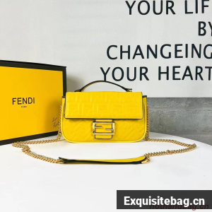 Fendi Baguette nappa leather bag F0881 yellow
