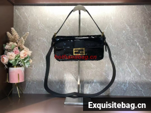 Fendi Baguette sequin and leather bag 8BR600 black