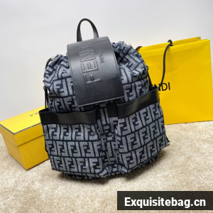 Fendi FF Jacquard Fendi Strike Medium fabric backpack 7VZ070A Denim