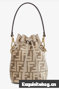 Fendi Mon Tresor Dove gray tapestry fabric mini-bag 8BS010A