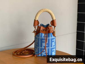 Fendi Mon Tresor fabric mini bag with FF motif 0111 blue