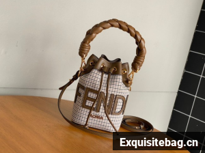 Fendi Mon Tresor fabric mini bag with FF motif 0111 brown