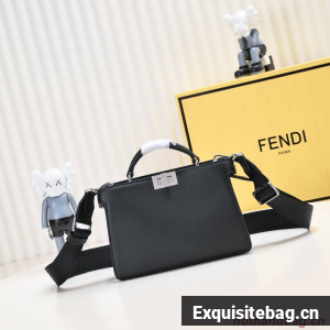 Fendi Peekaboo ISeeU XCross Small Original Leather Bag 2317 Black