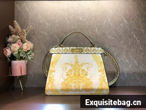 Fendi Peekaboo printed silk bag bag F1951 Beige
