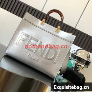Fendi Sunshine Medium leather shopper 8BH386A silver