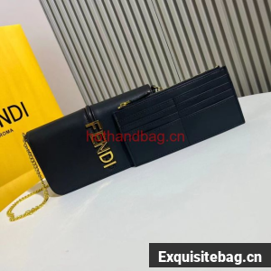 Fendi small smooth leather bag F1225 black