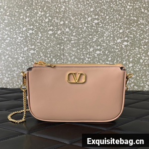 VALENTINO Mini VLOGO SIGNATURE calfskin bag MZ079 pink