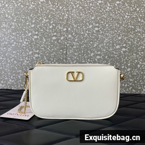 VALENTINO Mini VLOGO SIGNATURE calfskin bag MZ079 white