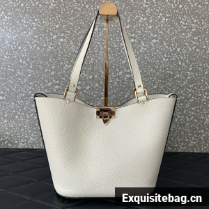 VALENTINO GARAVANI Loco Calf leather bag 0055 white