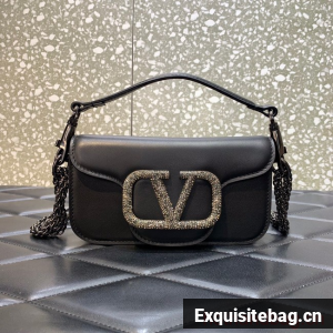 VALENTINO GARAVANI MINI LOCO Calf leather Shoulder Bag 1W2B0K black
