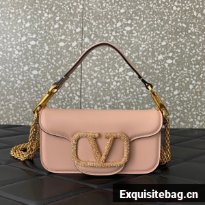 VALENTINO GARAVANI MINI LOCO Calf leather Shoulder Bag 1W2B0K light pink