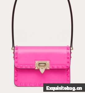 VALENTINO GARAVANI ROCKSTUD23 Small calfskin bag ZS098 pink