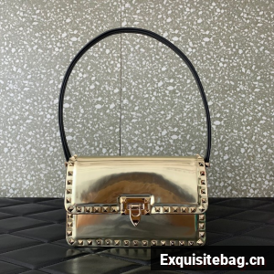 VALENTINO GARAVANI ROCKSTUD23 calfskin bag AZS098 Champagne