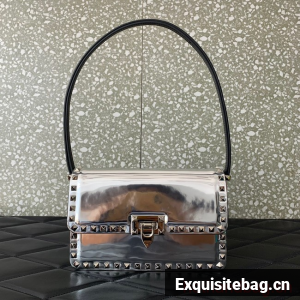 VALENTINO GARAVANI ROCKSTUD23 calfskin bag AZS098 silver