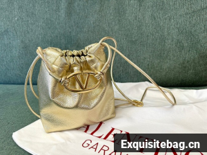 VALENTINO MINI VLOGO POUF Sheepskin WP0AC3Z gold