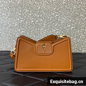 VALENTINO Mini VLOGO SIGNATURE calfskin bag 0119 brown