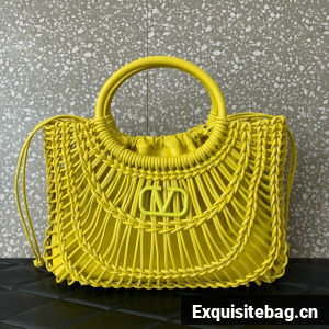 VALENTINO Mini VLOGO calfskin bag 0997 yellow