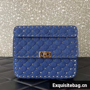 VALENTINO ROCKSTUD SPIKE Denim B0122 blue