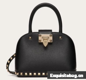 VALENTINO ROCKSTUD small grained calfskin handbag WB0Q69 black