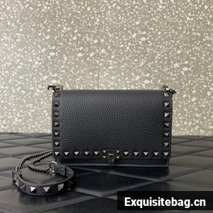 VALENTINO Rockstud calfskin chain bag HHI16 black