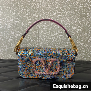 VALENTINO Super Mini Loco imitation crystal chain bag WP0Z28 Rainbow