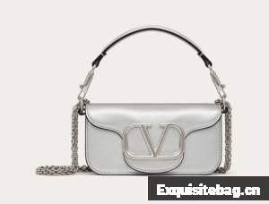 VALENTINO V logo MINI LOCO sheepskin bags B0L97 silver