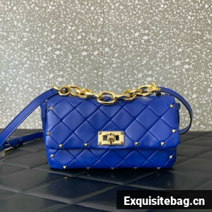 VALENTINO VLOGO POUF Sheepskin 5048 blue