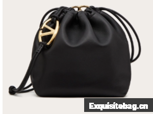 VALENTINO VLOGO POUF Sheepskin WB0N74 black