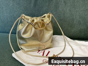 VALENTINO VLOGO POUF Sheepskin WB0N74 gold