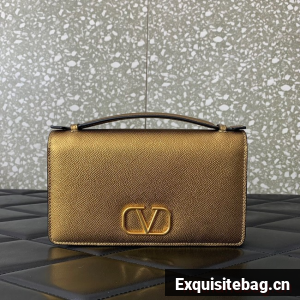 VALENTINO grain calfskin leather bag 0688 gold
