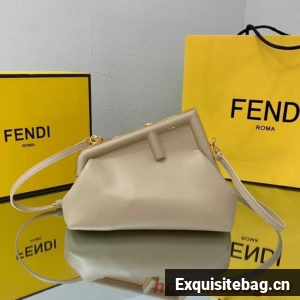 FENDI FIRST SMALL Cream leather bag 8BP129A
