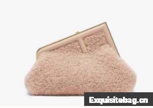 FENDI FIRST SMALL Pink sheepskin bag 8BP129AH
