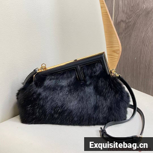 FENDI FIRST SMALL mink bag 8BP129A black