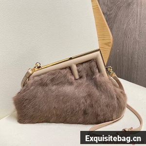 FENDI FIRST SMALL mink bag 8BP129A grey