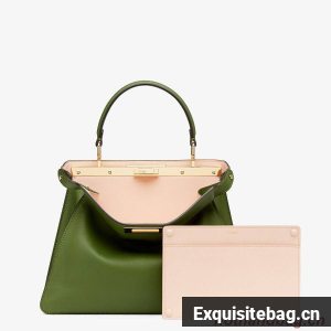 FENDI PEEKABOO ISEEU MEDIUM Green leather bag 8BN321A6