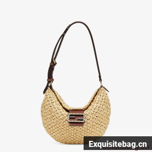 FENDI SMALL CROISSANT Woven straw bag 8BR790AFG