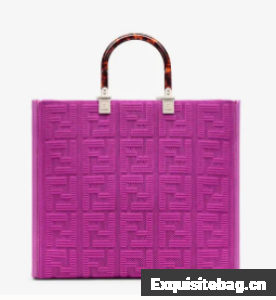FENDI SUNSHINE MEDIUM FF fabric shopper 8BH386A Purple
