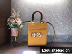 FENDI SUNSHINE SHOPPER leather mini-bag F1620 orange