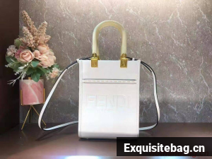 FENDI SUNSHINE SHOPPER leather mini-bag F1620 white