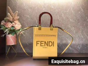 FENDI SUNSHINE SHOPPER leather mini-bag F1620 yellow