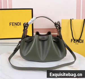 FENDI TOUCH leather bag 8BS059 blackish green