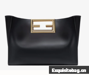 FENDI WAY MEDIUM black leather bag 8BH391AAI