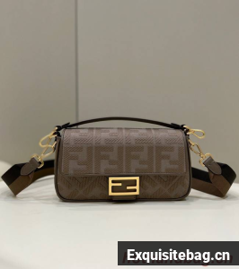 Fendi Baguette Chain FF fabric bag 8BR600A gray