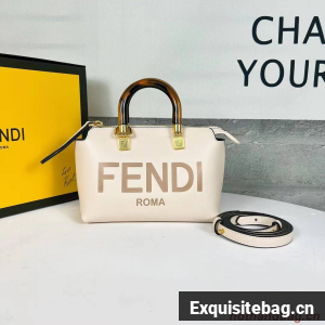 Fendi By The Way Mini Small leather Boston bag 8BS067A Cream