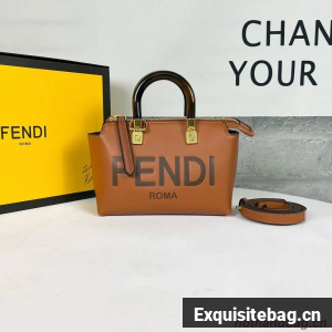 Fendi By The Way Mini Small leather Boston bag 8BS067A brown