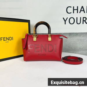 Fendi By The Way Mini Small leather Boston bag 8BS067A red