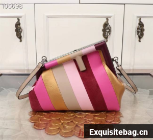 Fendi First Medium Leather bag with multicolor inlay 8BP127A multicolor