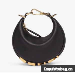 Fendi Nano Fendigraphy black leather charm 7AS089A