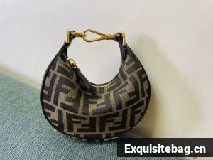 Fendi Nano Fendigraphy fabric bag charm 8BR5527 brown