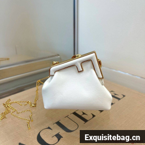 Fendi Original Leather Mini Clutch Bag 56831 White